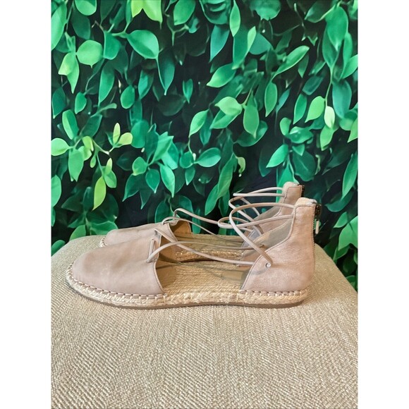 🥿 Eileen Fisher Tan Nubuck Espadrille Flats – Zip Back – Size 9 - Picture 5 of 7